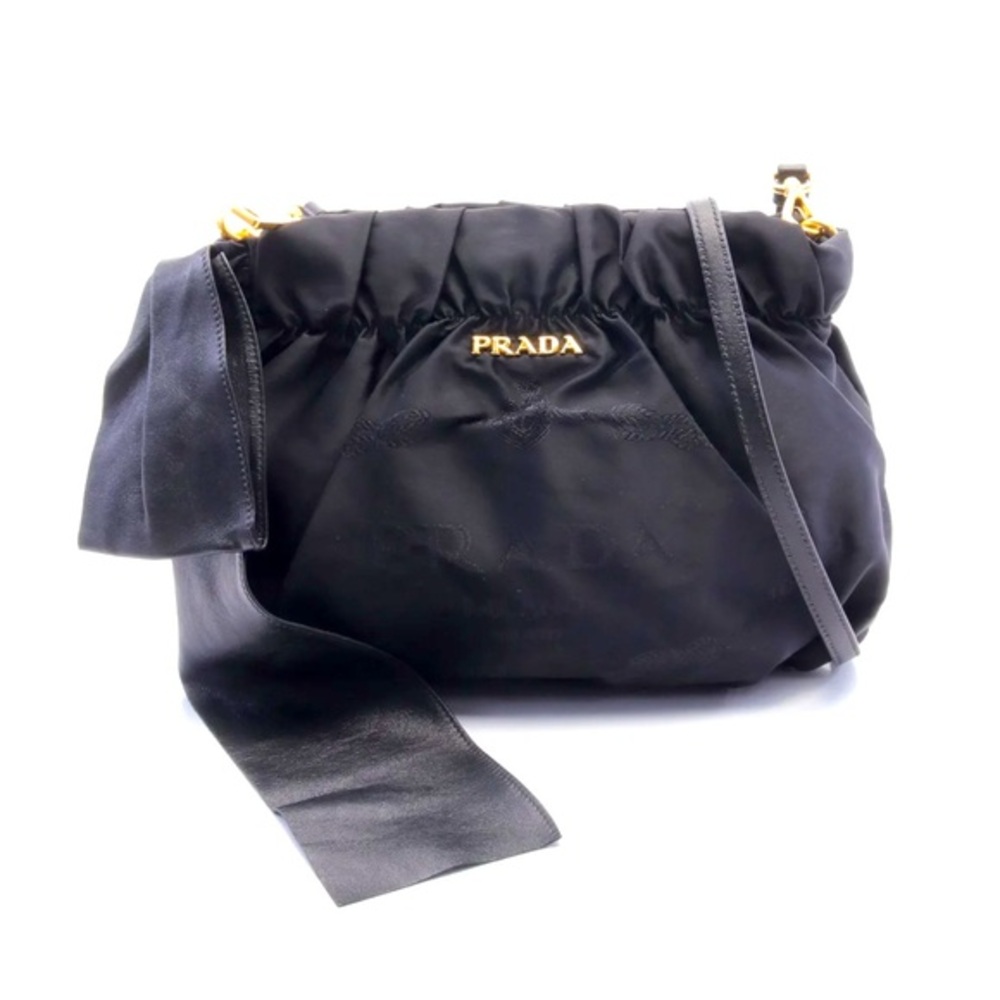 ❌SOLD❌PRADA
NYLON JACQUARD SHOULDER BAG NYLON LEATHER BLACK